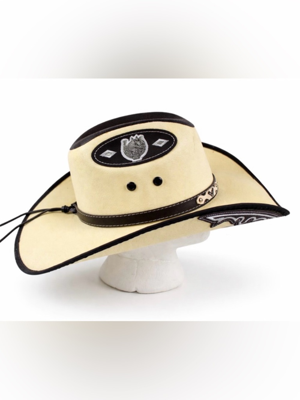 La Sierra Western Cowboy Hat Cream w/ Brown Trim – Medium